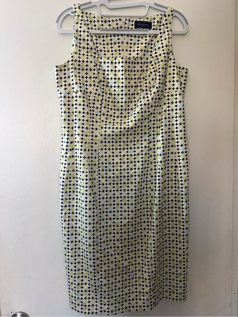 Piazza Sempione Made in Italy Geometric Print Sheath Dress IT 46 US 10 12 - Picture 2 of 8